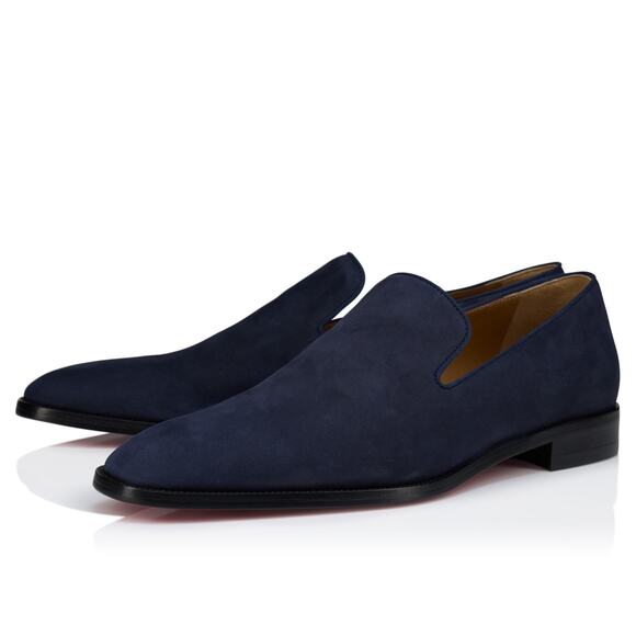 Christian Louboutin Mens Danny Flex Flat Zaffiro Blue Calf Dress Loafer 46 13